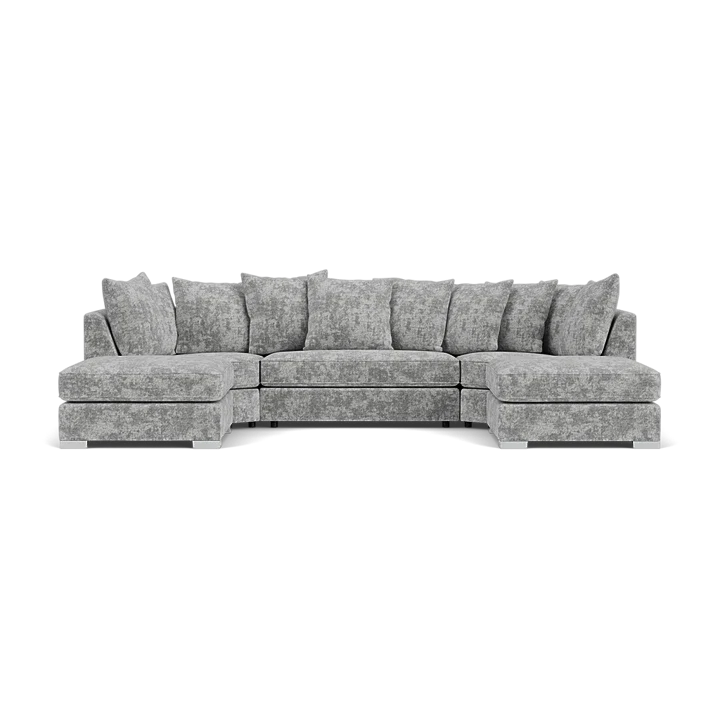 Bishopton Scatterback Sofa Platinum Grey U Shape Corner