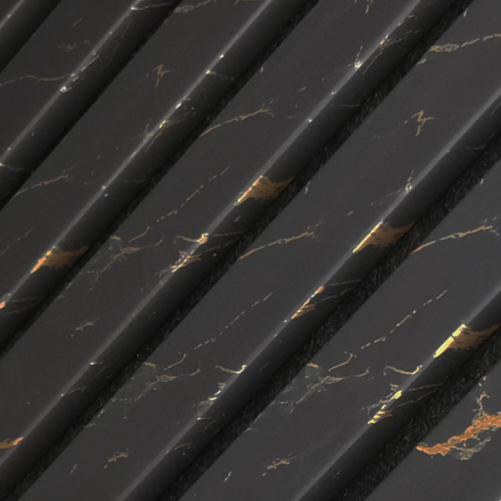 Black Gold Marble Acoustic Slatted Wall Panels Pack Of x4 240 x 60cm