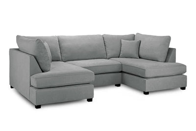 Carnaby Sofa Grey Fabric U Shape Corner Sofa
