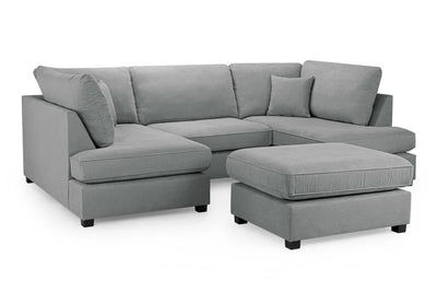 Carnaby Sofa Grey Fabric U Shape Corner Sofa