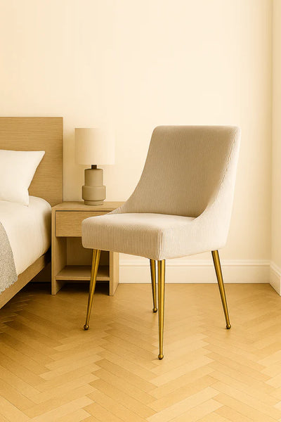 Milan Gold Handle Knocker Plush Velvet Dining Chair Gold Legs In 2 Colours