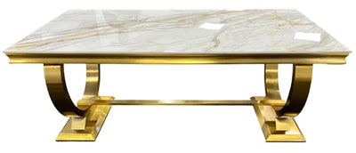 Arianna 180cm Marble & GOLD Legs Dining Table