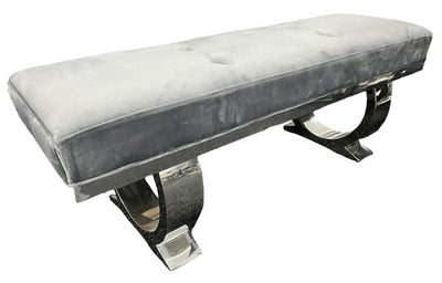 Arianna 150cm Grey Marble Dining Table + Belle Grey Velvet Dining Chairs + Grey 130cm Bench