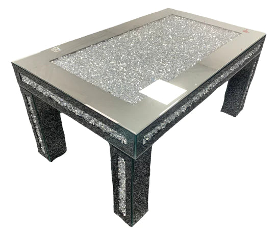 Diamond Crushed Glass Mirror Coffee Table