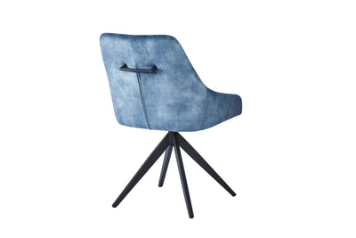 Giorgio Swivel Velvet Dining Chairs With Black Metal Base in 3 Colours - Pairs