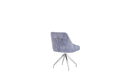 Giorgio Swivel Velvet Dining Chairs With Brushed Silver Base in 3 Colours - Pairs