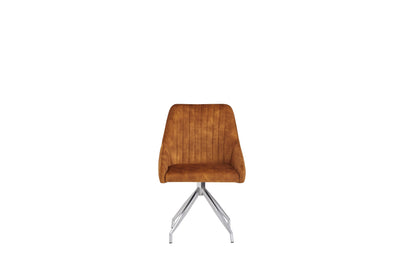 Giorgio Swivel Velvet Dining Chairs With Brushed Silver Base in 3 Colours - Pairs