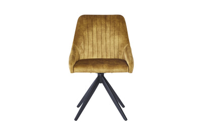 Giorgio Swivel Velvet Dining Chairs With Black Metal Base in 3 Colours - Pairs