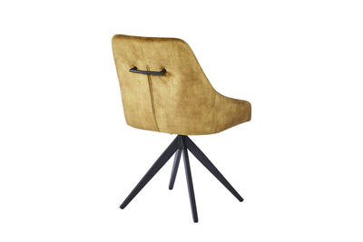 Giorgio Swivel Velvet Dining Chairs With Black Metal Base in 3 Colours - Pairs