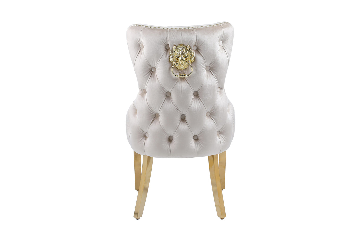 Louis Marble & Gold Dining Table With Victoria Gold Lion Knocker Velvet Chairs