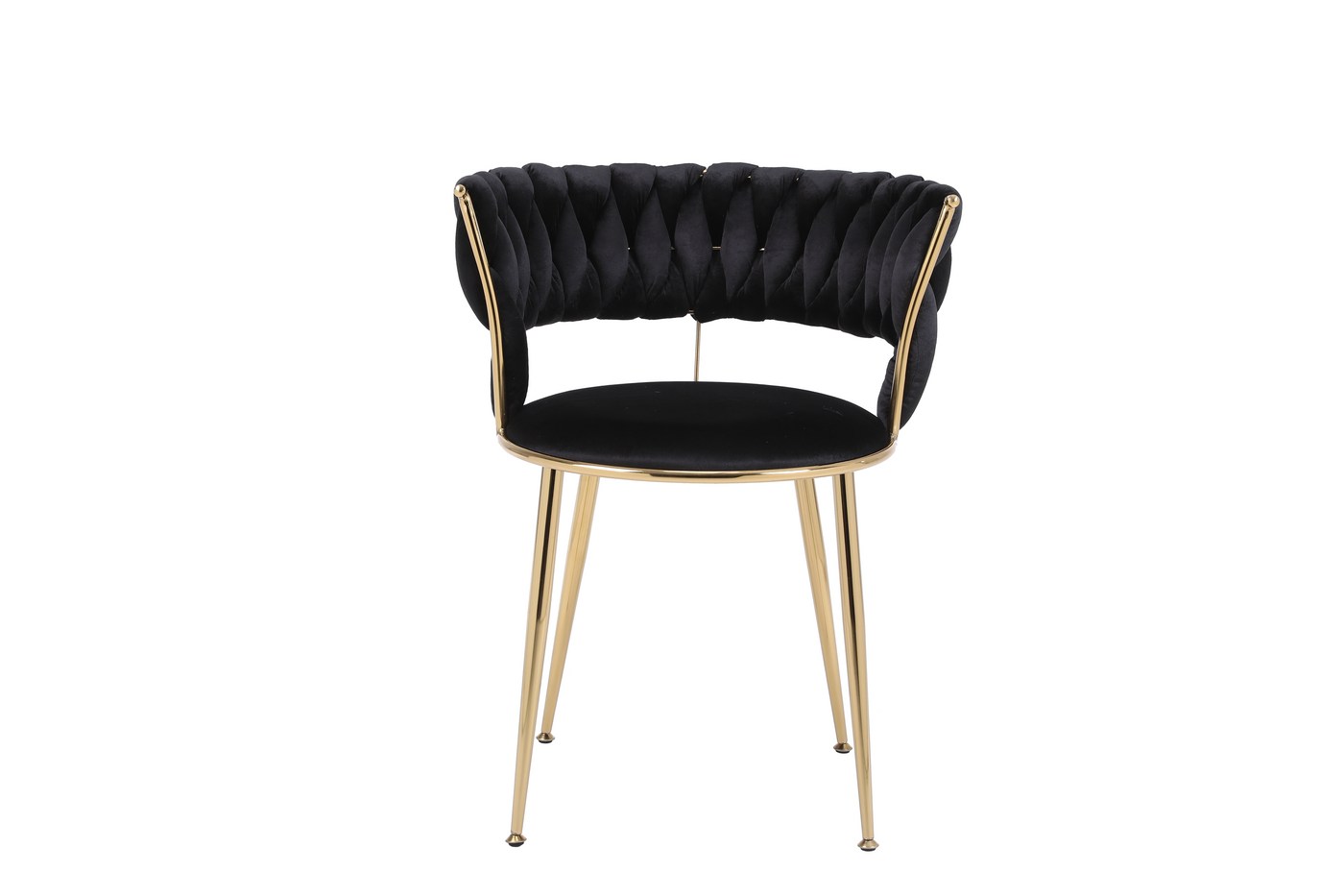 Camilla Luxury Black & Gold Velvet Dining Chair Gold Legs