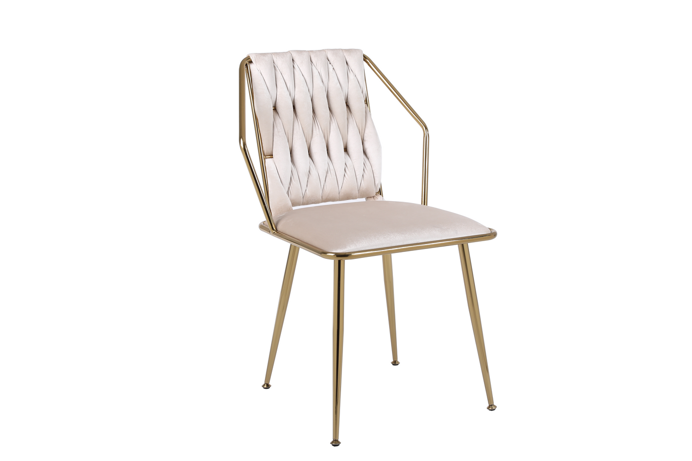 Daisy Cream & Gold Velvet Dining Chair Gold Legs