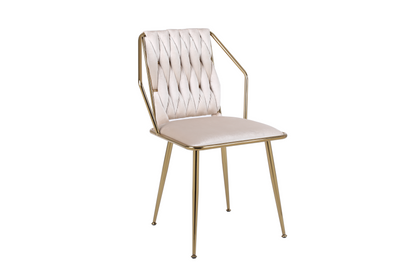 Daisy Cream & Gold Velvet Dining Chair Gold Legs