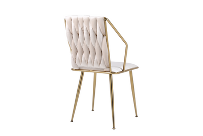 Daisy Cream & Gold Velvet Dining Chair Gold Legs