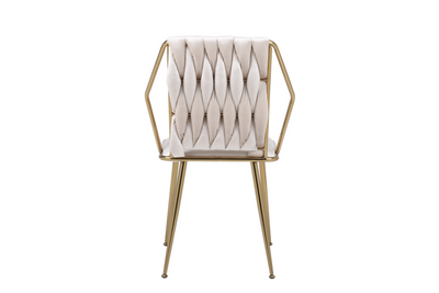 Daisy Cream & Gold Velvet Dining Chair Gold Legs