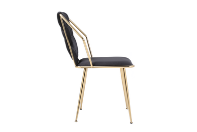 Daisy Black & Gold Velvet Dining Chair Gold Legs