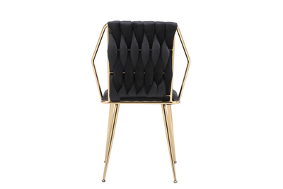 Daisy Black & Gold Velvet Dining Chair Gold Legs