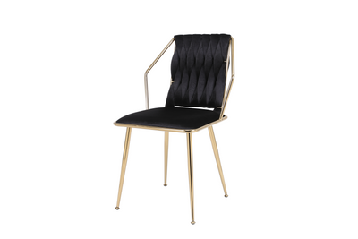 Daisy Black & Gold Velvet Dining Chair Gold Legs