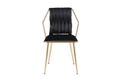 Daisy Black & Gold Velvet Dining Chair Gold Legs