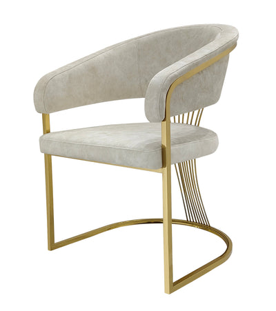 Elina 180cm Gold Dining Table With Porto Gold Leathaire Fabric Chairs Gold Legs