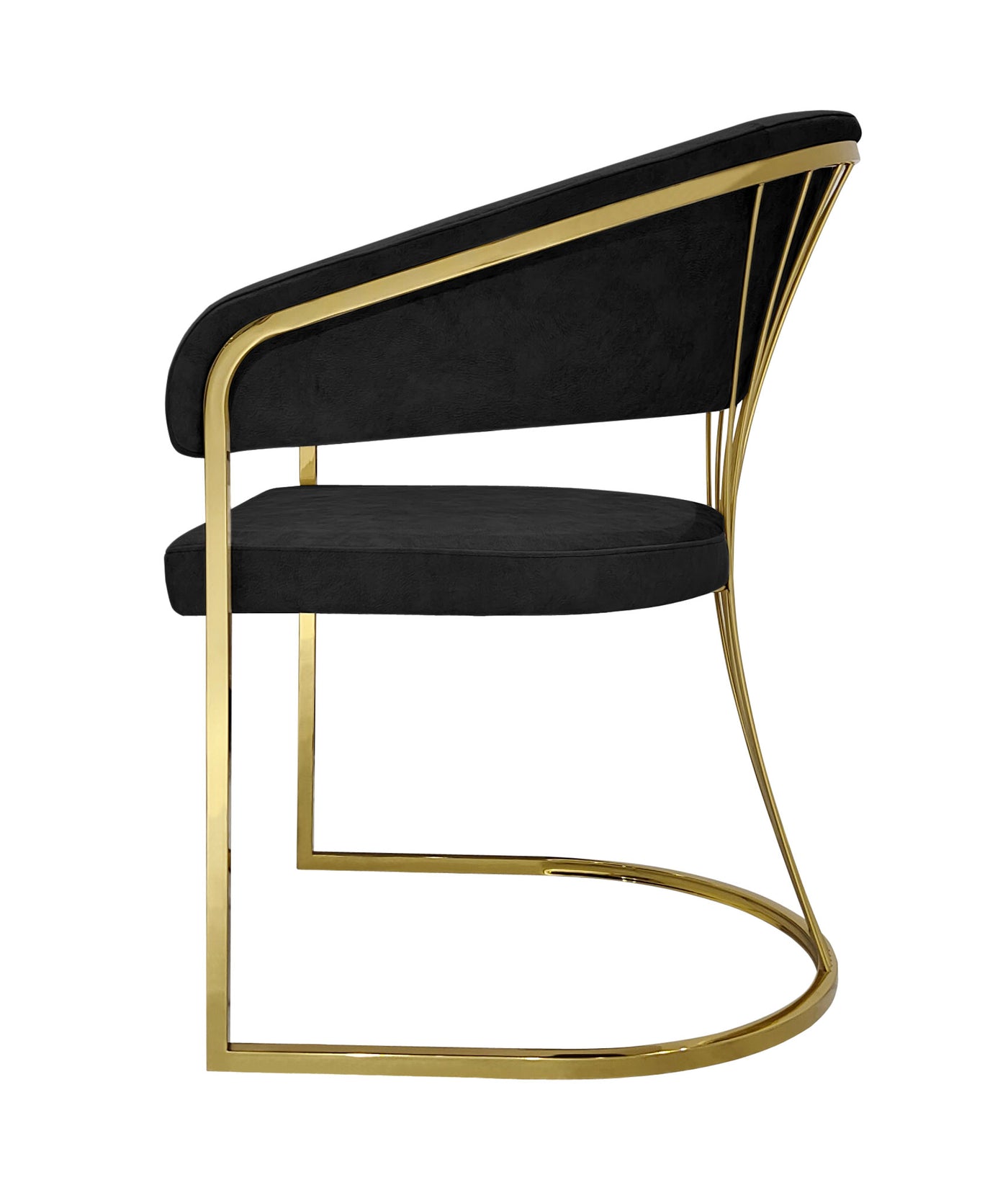 Porto Black/Gold Leathaire Fabric Dining Chair