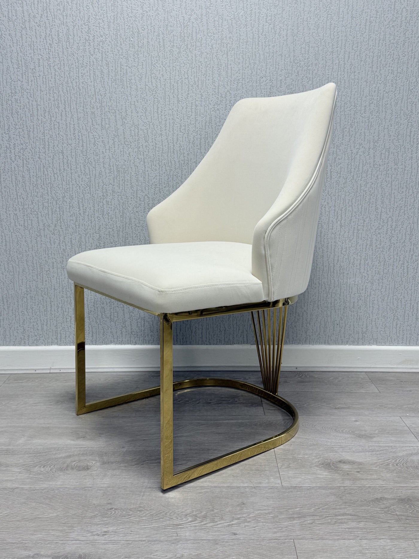 Elina 180cm Gold Dining Table With Carlton Velvet Gold Chairs