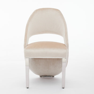 Arial Marble & Chrome Dining Table With Santos Velvet Chairs