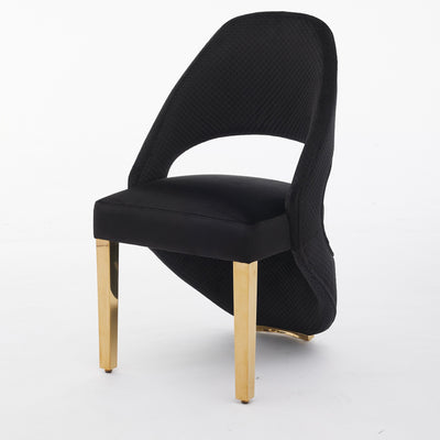 Elina 180cm Gold Dining Table With Santos Velvet Gold Chairs