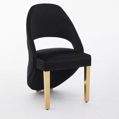 Elina 180cm Gold Dining Table With Santos Velvet Gold Chairs