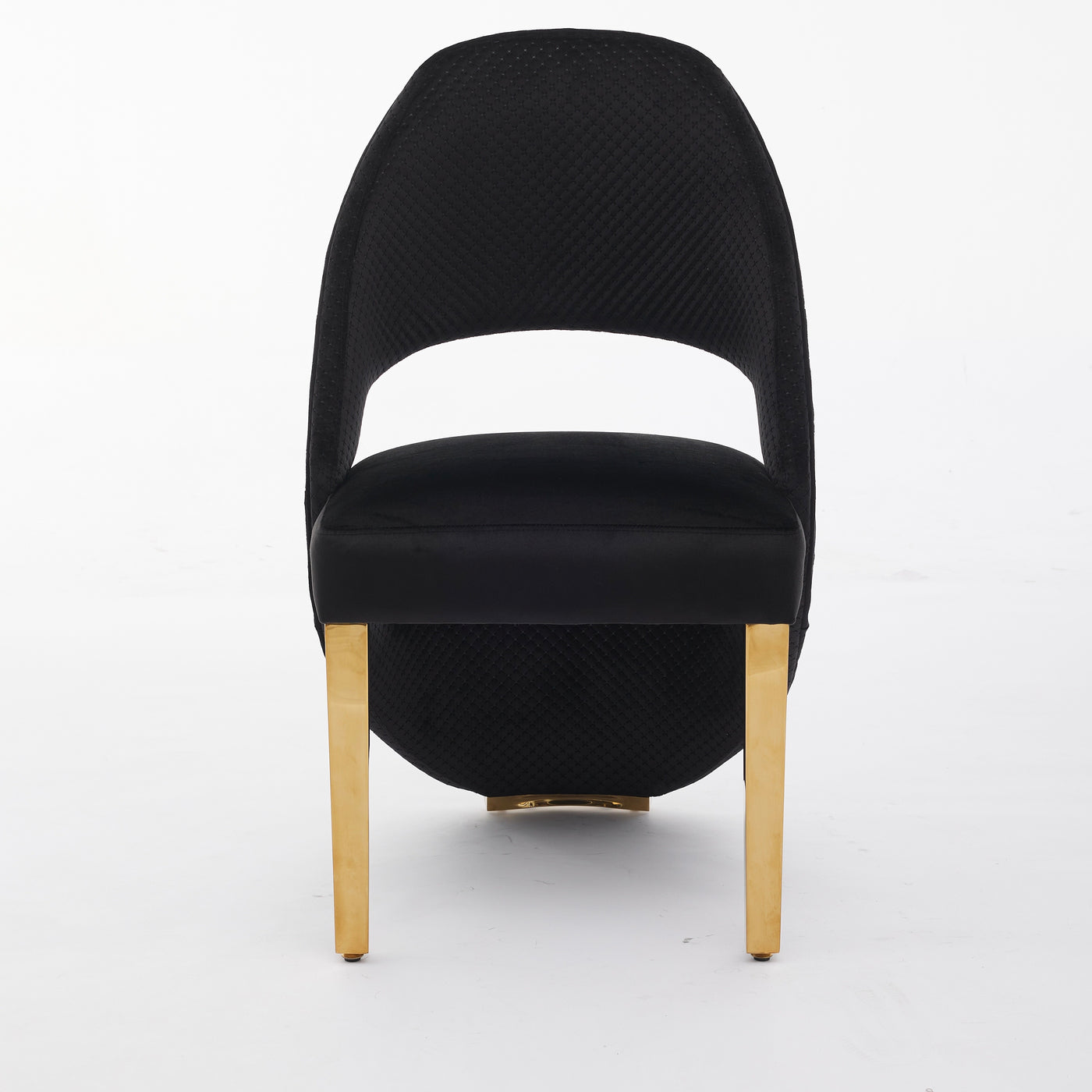 Santos Black Plush Velvet Dining Chair Gold Legs