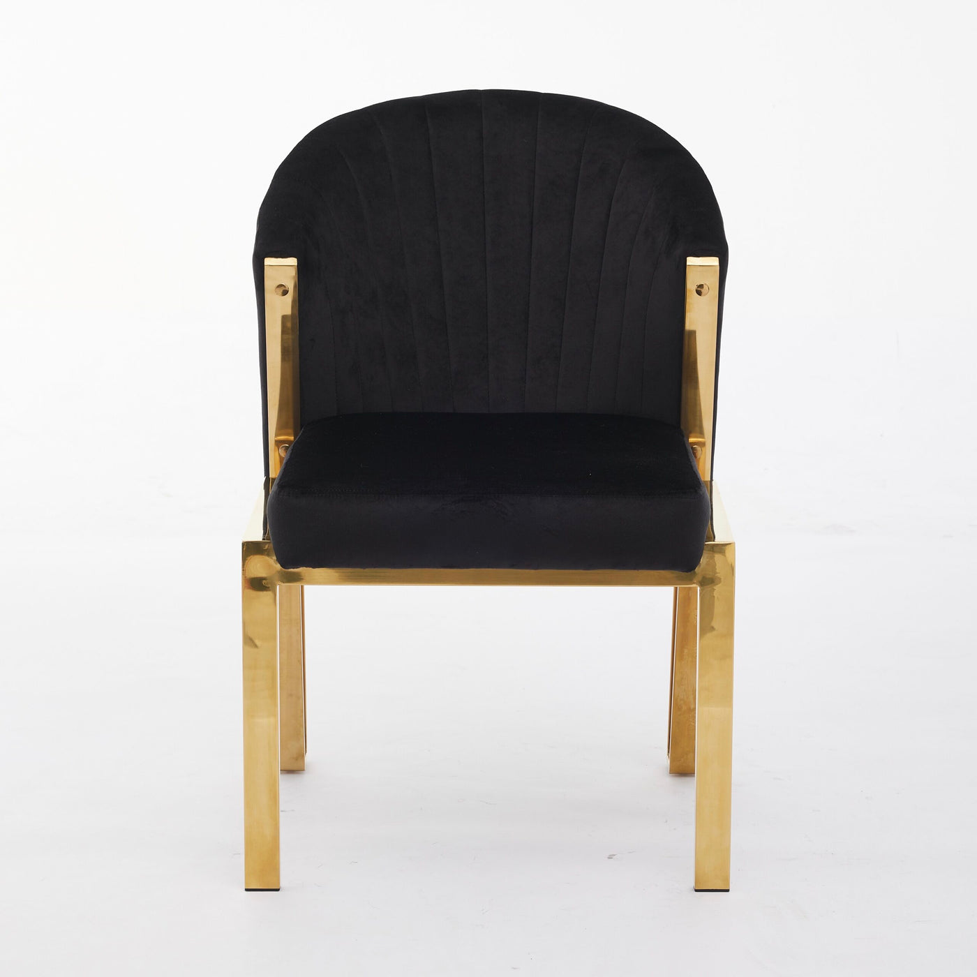 Favian Black Plush Velvet Dining Chair Gold Legs
