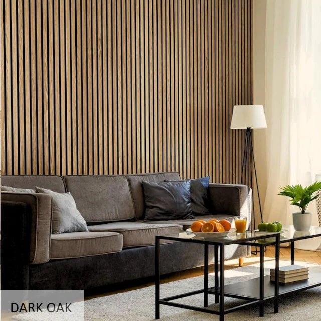 Acoustic Slatted Wall Panels Pack Of x4 240cm x 60cm - Range of Colours