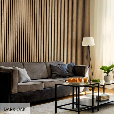 Acoustic Slatted Wall Panels Pack Of x4 240cm x 60cm - Range of Colours