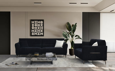 The Albany Luxury Black Boucle Fabric 4 Seater Sofa