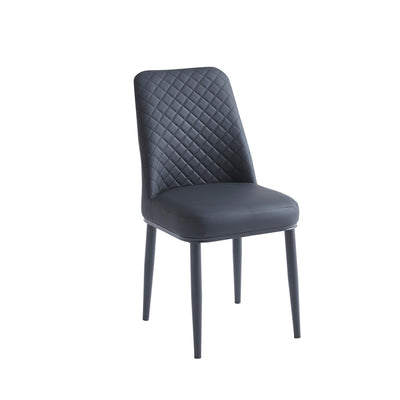 Oxford 120cm Black Ceramic Top Dining Table With 4 Black PU Leather Dining Chairs