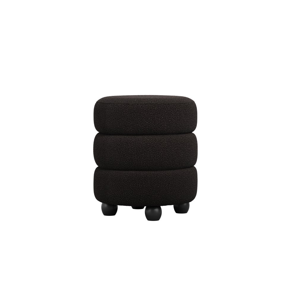 Manhattan Designs Emi Black Boucle Pouffe