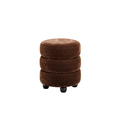 Manhattan Designs Emi Brandy and Black Pouffe