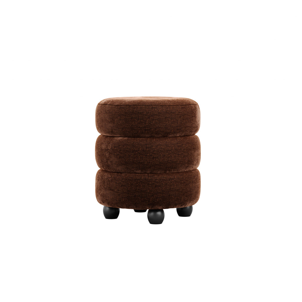 Manhattan Designs Emi Brandy and Black Pouffe