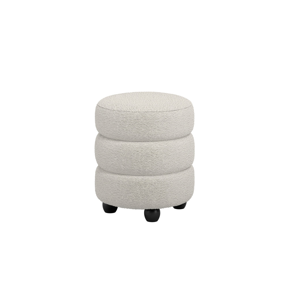 Manhattan Designs Emi Ivory and Black Pouffe