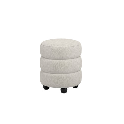 Manhattan Designs Emi Ivory and Black Pouffe