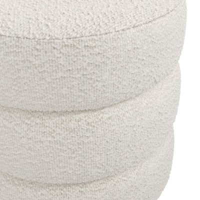 Manhattan Designs Emi Ivory and Black Pouffe