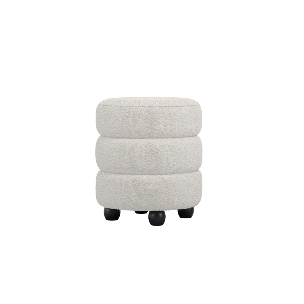 Manhattan Designs Emi Ivory and Black Pouffe