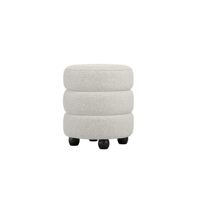 Manhattan Designs Emi Ivory and Black Pouffe