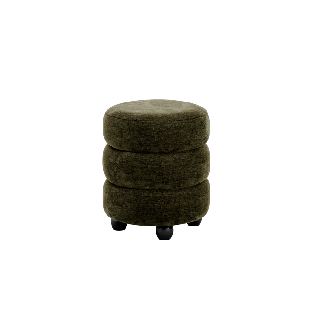 Manhattan Designs Emi Olive and Black Pouffe