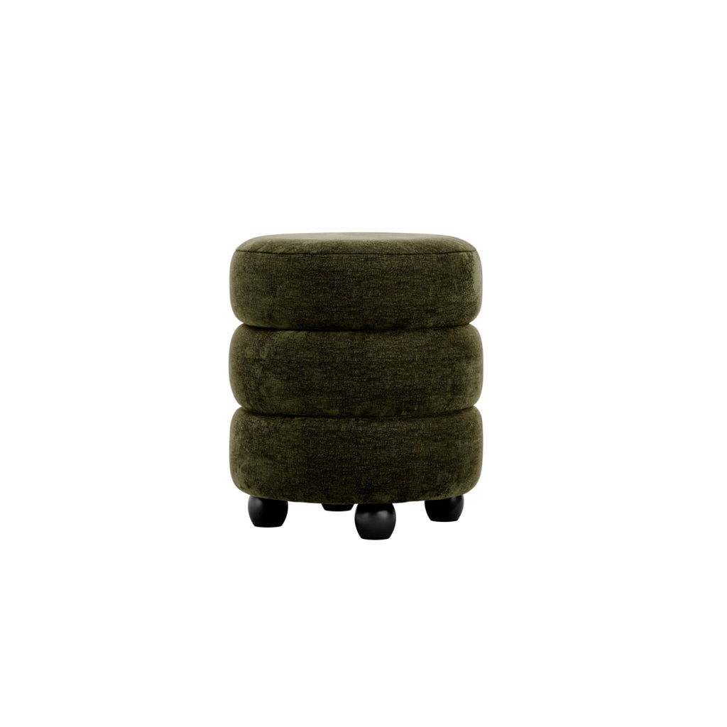 Manhattan Designs Emi Olive and Black Pouffe