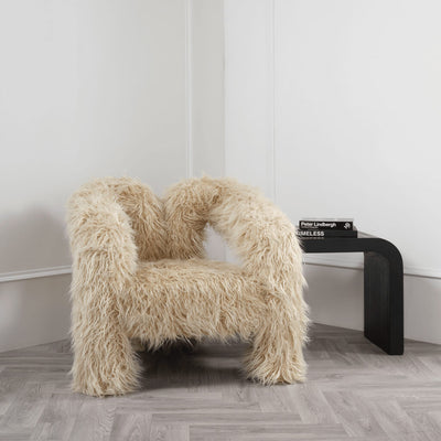 Manhattan Designs Freyja Ivory Faux Fur Chair