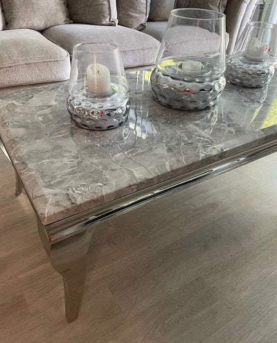 Louis White Marble Coffee Table - Belmont Interiors