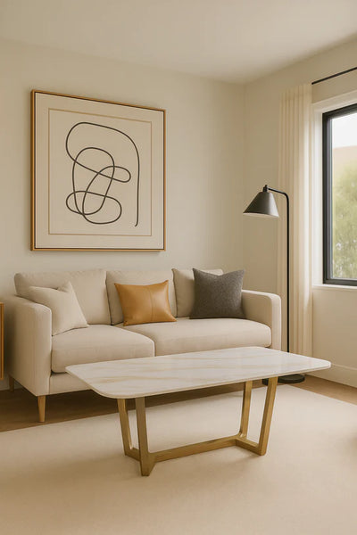 Lucien 120cm Ceramic Gold Coffee Table