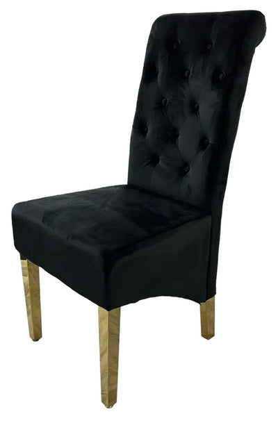 Chelsea Gold Round 130cm Marble Dining Table With Lucy Quilted Gold Ring Knocker Velvet Chairs