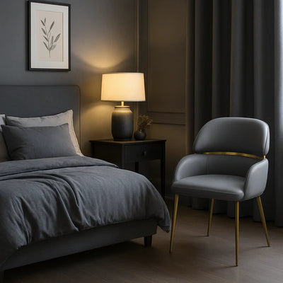 Madrid 200cm Gold Dining Table With Monarch Leather Gold Chairs